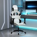 vidaXL Gaming-Stuhl Weiß und Schwarz Kunstleder