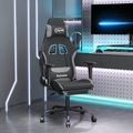 vidaXL Gaming-Stuhl mit Fußstütze Schwarz und Hellgrau Stoff