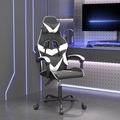 vidaXL Gaming-Stuhl Schwarz und Weiß Kunstleder