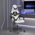 vidaXL Gaming-Stuhl Weiß und Schwarz Kunstleder