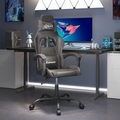 vidaXL Gaming-Stuhl Schwarz und Grau Kunstleder