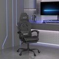 vidaXL Gaming-Stuhl mit Fußstütze Schwarz Kunstleder