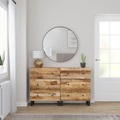 vidaXL Sideboards 2 Stk. 60x33x75 cm Raues Mangoholz