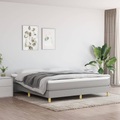 vidaXL, vidaXL Boxspringbett Hellgrau 160x200 cm Stoff