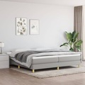 vidaXL Boxspringbett Hellgrau 200x200 cm Stoff