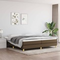 vidaXL Boxspringbett Dunkelbraun 200x200 cm Stoff