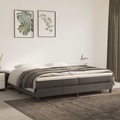 vidaXL, vidaXL Boxspringbett Dunkelgrau 200x200 cm Samt