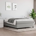 vidaXL, vidaXL Boxspringbett Hellgrau 140x200 cm Stoff