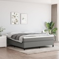 vidaXL Boxspringbett Dunkelgrau 160x200 cm Stoff