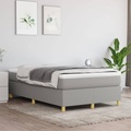 vidaXL Boxspringbett Hellgrau 120x200 cm Stoff