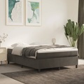 vidaXL, vidaXL Boxspringbett Dunkelgrau 140x200 cm Samt