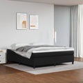 vidaXL Boxspringbett Schwarz 160x200 cm Kunstleder