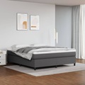 vidaXL, vidaXL Boxspringbett Grau 180x200 cm Kunstleder