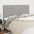 vidaXL Kopfteile 4 Stk. Hellgrau 100x5x78/88 cm Stoff