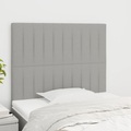 vidaXL Kopfteile 2 Stk. Hellgrau 80x5x78/88 cm Stoff