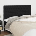 vidaXL Kopfteile 4 Stk. Schwarz 100x7x78/88 cm Stoff