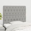 vidaXL Kopfteile 2 Stk. Hellgrau 90x7x78/88 cm Stoff