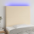 vidaXL LED Kopfteil Creme 80x5x118/128 cm Stoff