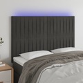 vidaXL LED Kopfteil Dunkelgrau 144x5x118/128 cm Samt