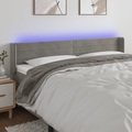 vidaXL LED Kopfteil Hellgrau 163x16x78/88 cm Samt
