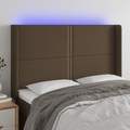 vidaXL LED Kopfteil Dunkelbraun 147x16x118/128 cm Stoff
