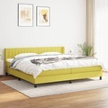 vidaXL Boxspringbett mit Matratze Grün 200x200 cm Stoff