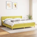 vidaXL Boxspringbett mit Matratze Grün 200x200 cm Stoff