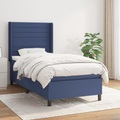 vidaXL Boxspringbett mit Matratze Blau 80x200 cm Stoff