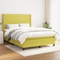vidaXL Boxspringbett mit Matratze Grün 140x200 cm Stoff