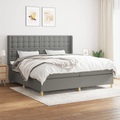 vidaXL Boxspringbett mit Matratze Dunkelgrau 200x200 cm Stoff