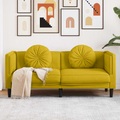 vidaXL Sofa mit Kissen 2-Sitzer Gelb Samt