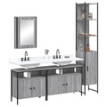 vidaXL 4-tlg. Badmöbel-Set Grau Sonoma Holzwerkstoff