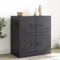 vidaXL Sideboard Schwarz 67x39x73 cm Stahl
