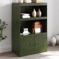 vidaXL Sideboard Olivgrün 67x39x107 cm Stahl