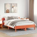 vidaXL Massivholzbett mit Kopfteil Wachsbraun 150x200 cm Kiefer