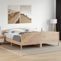 vidaXL Massivholzbett mit Kopfteil 200x200 cm Kiefer
