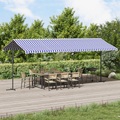 vidaXL, vidaXL Freistehende Markise Blau und Weiß 600x300 cm Stoff und Stahl
