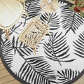 vidaXL Outdoor-Teppich Weiß und Schwarz Ø200 cm PP