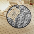 vidaXL Outdoor-Teppich Weiß und Schwarz Ø120 cm PP