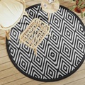 vidaXL Outdoor-Teppich Weiß und Schwarz Ø160 cm PP