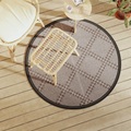 vidaXL Outdoor-Teppich Braun Ø120 cm PP