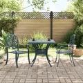 vidaXL 3-tlg. Bistro-Set Grün Aluminiumguss