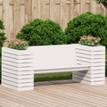 vidaXL Gartenbank mit Pflanzkübeln Weiß 167,5x60x65 cm Kiefernholz