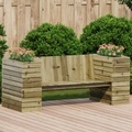 vidaXL Gartenbank mit Pflanzkübeln 167,5x60x65 cm Kiefernholz