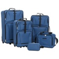 vidaXL 5-tlg. Reisekoffer-Set Blau Stoff