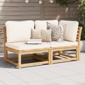 vidaXL 2-tlg. Garten-Lounge-Set mit Kissen Massivholz Akazie
