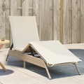 vidaXL Sonnenliege mit Auflage Beige Poly Rattan