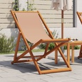vidaXL, vidaXL Strandstuhl Klappbar Taupe Massivholz Eukalyptus und Stoff