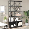 vidaXL Bücherregal Schwarz 100x26x180 cm Holzwerkstoff und Metall
