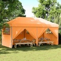 vidaXL Partyzelt Faltbar Pop-Up mit 4 Seitenteilen Orange